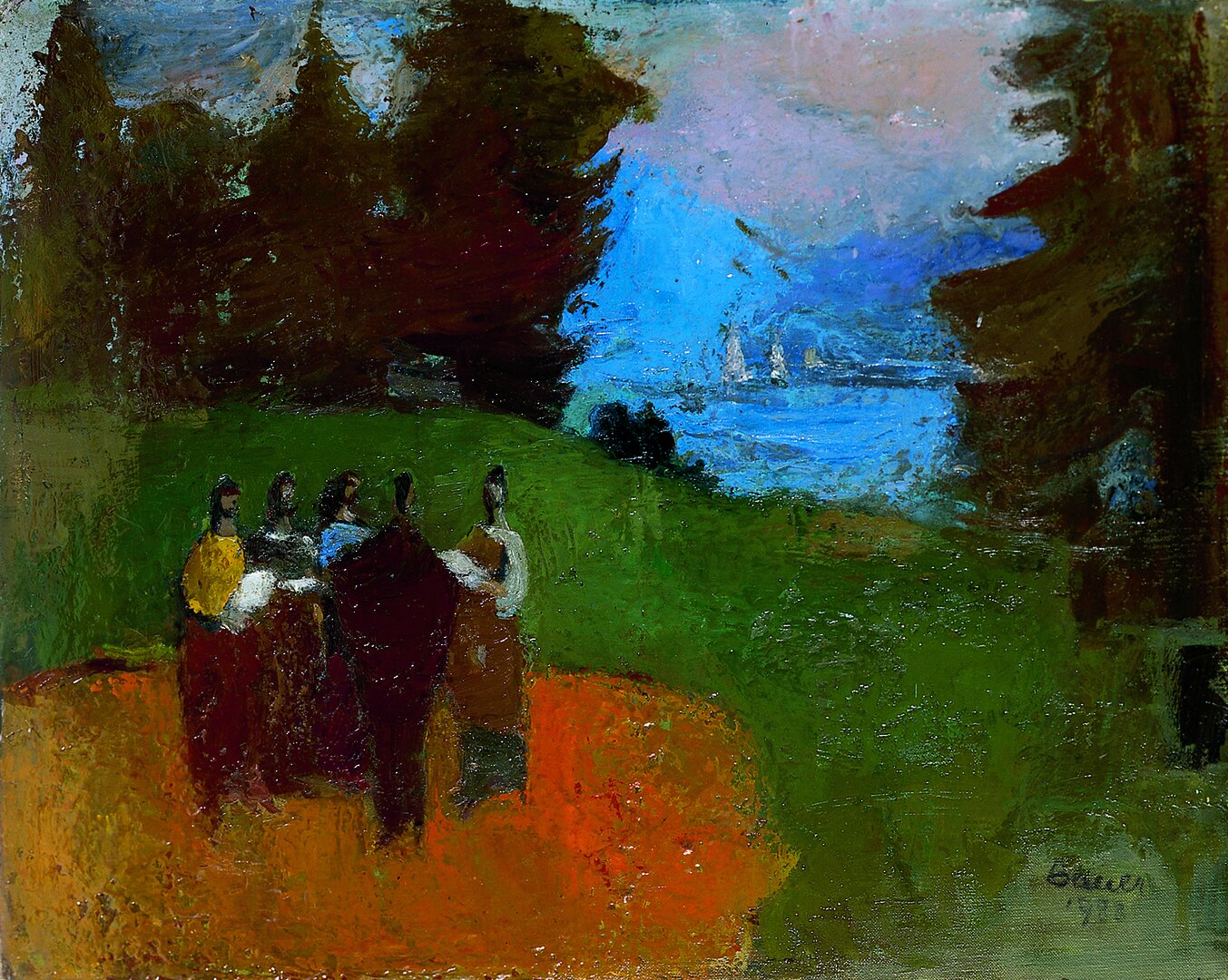 Sänger vor dem See, Öl auf Leinwand, 1988 I Familienbesitz Bauer I Foto Gerda Eichholzer